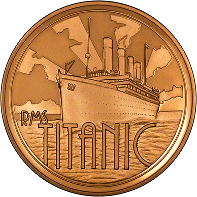 Reverse of 1997 RMS Titanic Gold Medallion