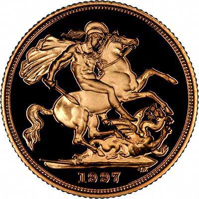 Reverse of 1997 Gold Proof Sovereign