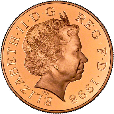 Obverse of 1998 Gold Proof Crown