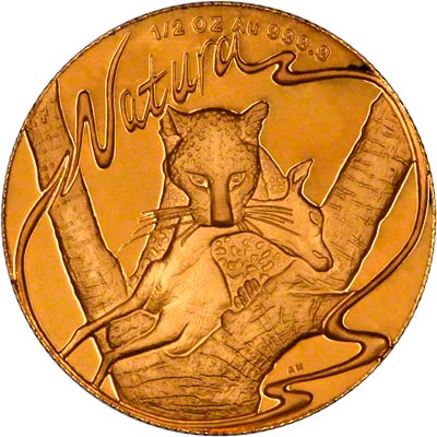 Reverse of 1997 Proof Natura One Ounce Coin - Leopard