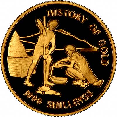Reverse of 1998 Tanzanian Gold 1000 Shillings