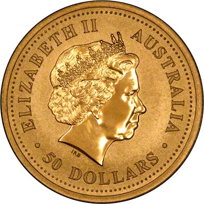 Obverse of 1999 Australian Gold Kangaroo Nugget Coin