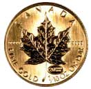 Reverse of 1999 Canadian Tenth Ounce Gold Maple Leaf - 5 Dollars