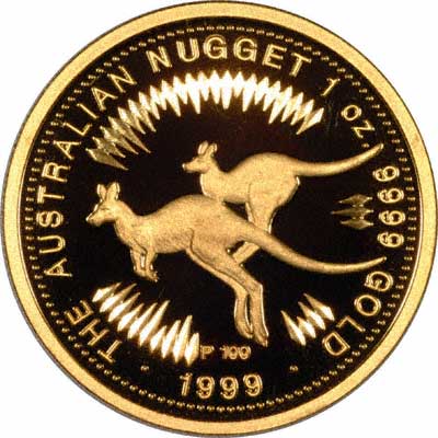 Reverse of 1999 One Ounce Gold Proof Nugget