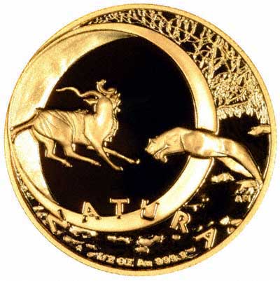 Reverse of 1999 Proof Half Ounce Gold Natura