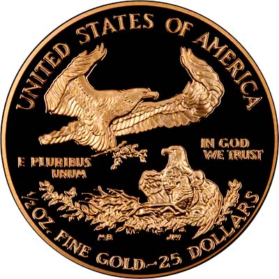 Reverse of 1999 Gold Proof Half Ounce Eagle