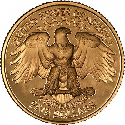 Spread Eagle Reverse Design on Reverse of 1999 American Gold $5 Proof