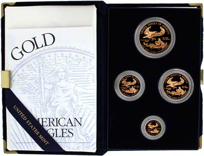 1999 Gold Proof Eagle Set in Leatherette Presentation Folder