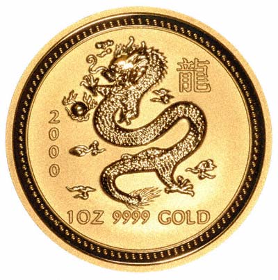 Reverse of 2000 One Ounce Dragon
