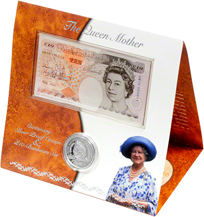 Silver Proof Five Pound Crown and Ten Pound Note