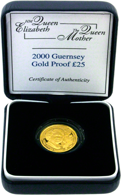 2000 Guernsey Gold Proof £25 in Presentation Box