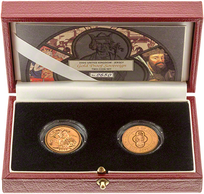 2000 Jersey & British Proof Sovereign Pair in Box