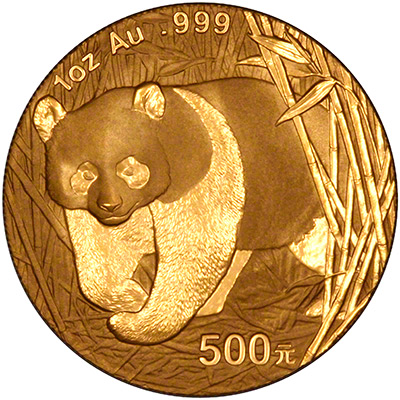 Reverse of 2002 One Ounce Gold Panda