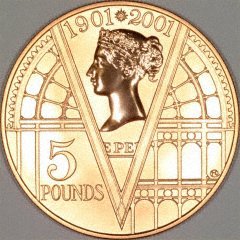 2001 Proof £5 Crown with Reverse Proof Finish
