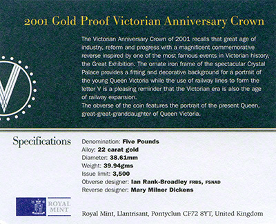 2001 Victorian Era Gold Crown in Box