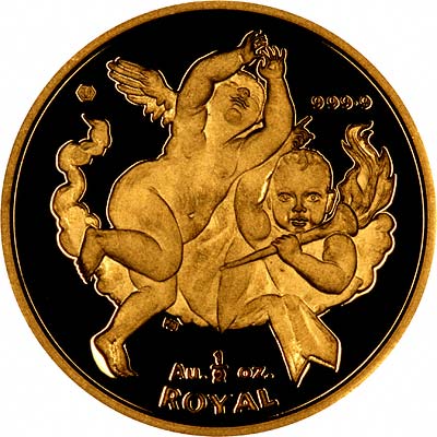 Reverse of  2001 Gibraltar Half Ounce Gold Royal Coin