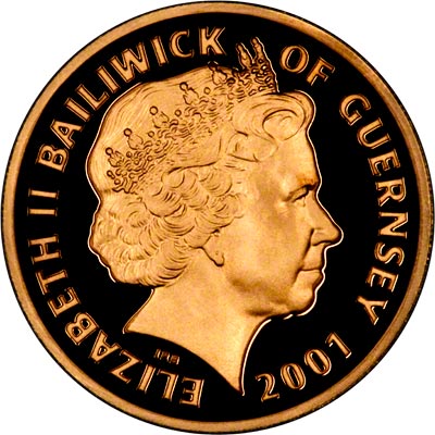 Obverse of 2001 Guernsey Twenty Five Pounds Coin