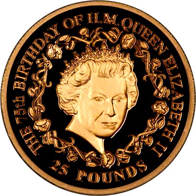 Reverse of 2001 Guernsey Twenty Five Pounds Coin