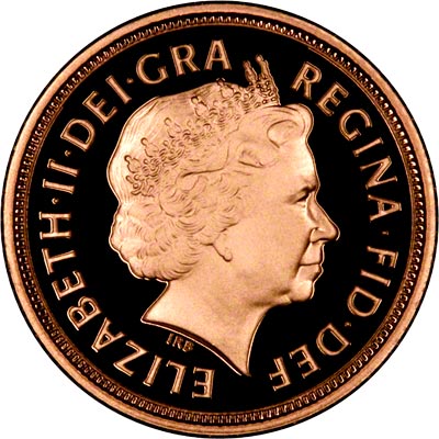 Obverse of 2001 Proof Half Sovereign