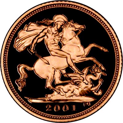 Reverse of 2001 Proof Half Sovereign