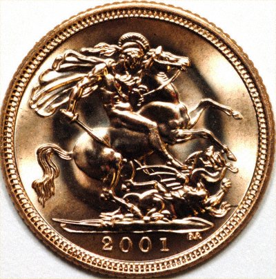 Our 2001 Uncirculated Half Sovereign Reverse Photo