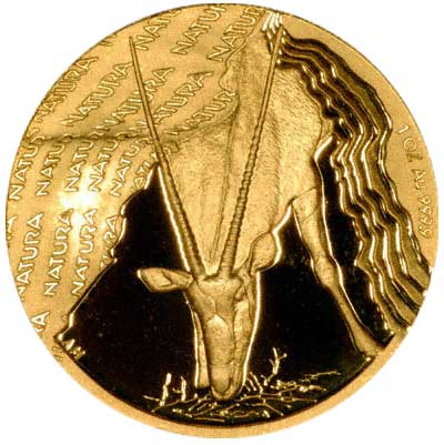 Reverse of 2001 Proof One Ounce Natura Gold Coin