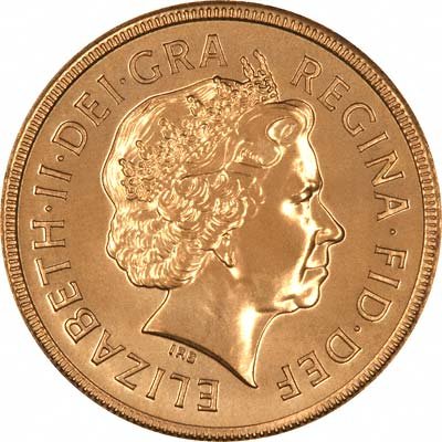 Obverse of 2001 British Gold Sovereign