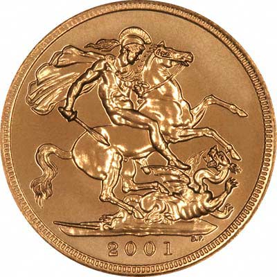 Reverse of 2001 Uncirculated Sovereign