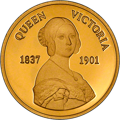 Reverse of 2001 Turks and Caicos Islands Queen Victoria Gold Proof Coin