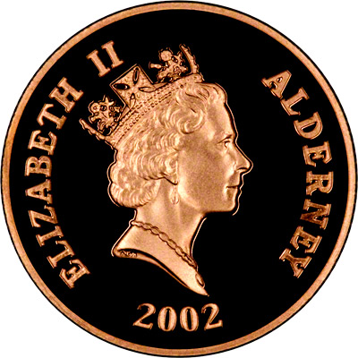 Obverse of 2002 Alderney Gold £25