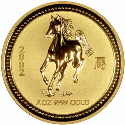 Reverse of Two Ounce Year of the Horse Gold Coin