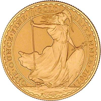 Reverse of One Ounce Gold Proof Britannia