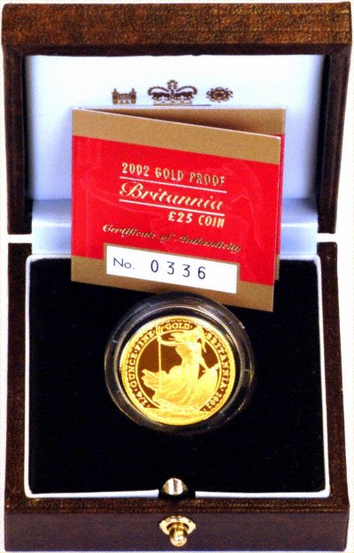 2002 Quarter Ounce Gold £25 Britannia in Box