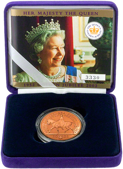 2002 Golden Jubilee Gold Proof Crown in Presentation Box