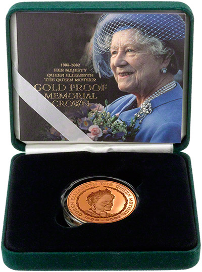 2002 Gold Proof Five Pound Crown in Presentation Box