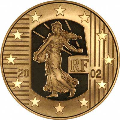 Obverse of 2002 French Gold Proof 20 Euros