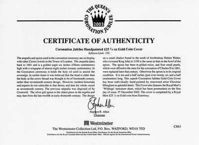 2002 Guernsey Golden Jubile Twenty Five Pounds Certificate