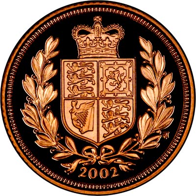 Shield Reverse on the 2002 Golden Jubilee Half Sovereign