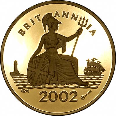 Britannia on Reverse of 2002 Duke of Wellington Gold Medallion