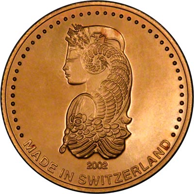 Obverse of Swiss Guinea Gold Medallion
