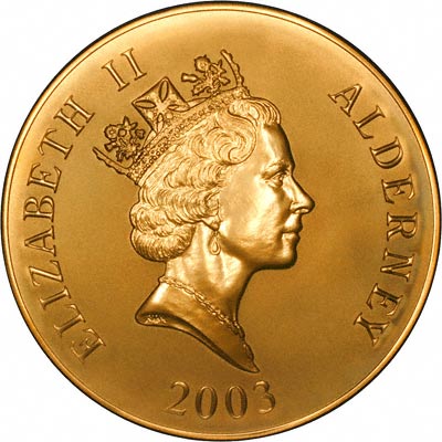 Obverse of 2003 Guernsey Gold Proof £1,000