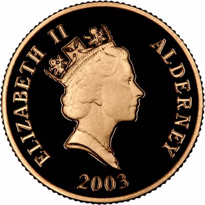 Obverse of 2003 Alderney Gold Proof £25 Coin