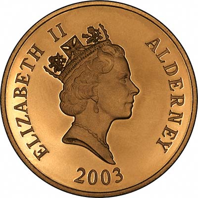 Obverse of 2003 Alderney Concorde Gold £5 Proof