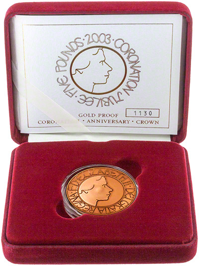 2003 Gold Proof £5 Crown in presentation Box- 'God Save The Queen'