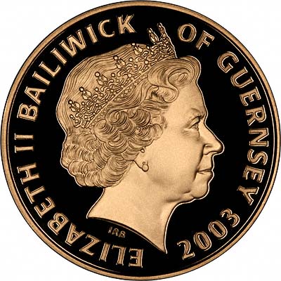 Obverse of 2003 Guernsey Gold £5 Crown