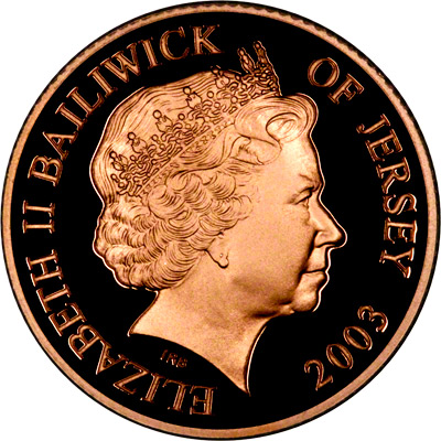 Obverse of 2003 Jersey Gold Proof Twenty Five Pound Coin