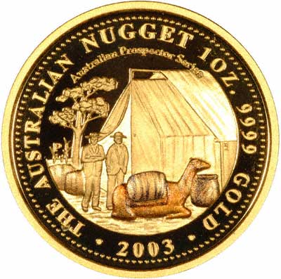 Reverse of 2003 Australian One Ounce Gold Proof Nugget