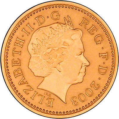 Obverse of 2003 Pattern Proof Gold One Pound Coins