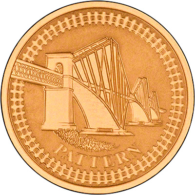 Forth Railway Bridge on Reverse of 2003 Gold Pattern Proof Pound Coin