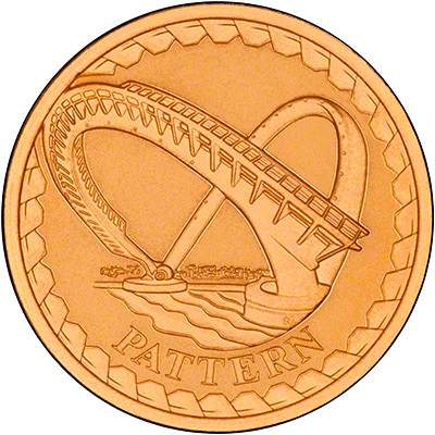Gateshead's Millennium Bridge on Reverse of 2003 Gold Pattern Proof Pound Coin